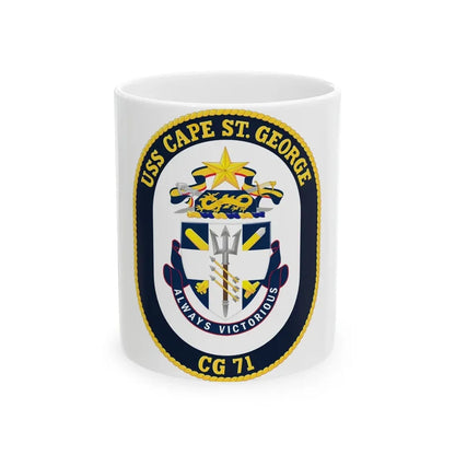 USS Cape St George CG 71 Crest (U.S. Navy) White Coffee Mug - Go Mug Yourself