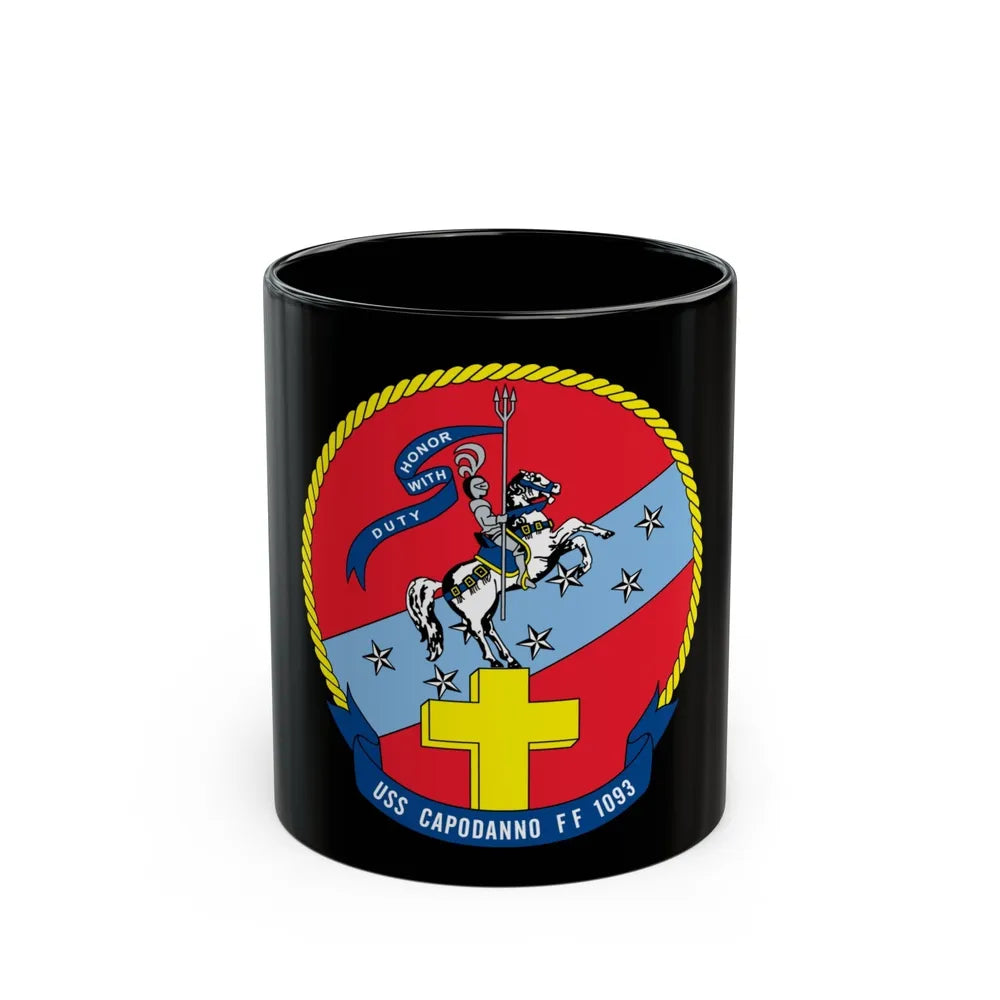 USS Capodanno FF 1093 (U.S. Navy) Black Coffee Mug-11oz-Go Mug Yourself