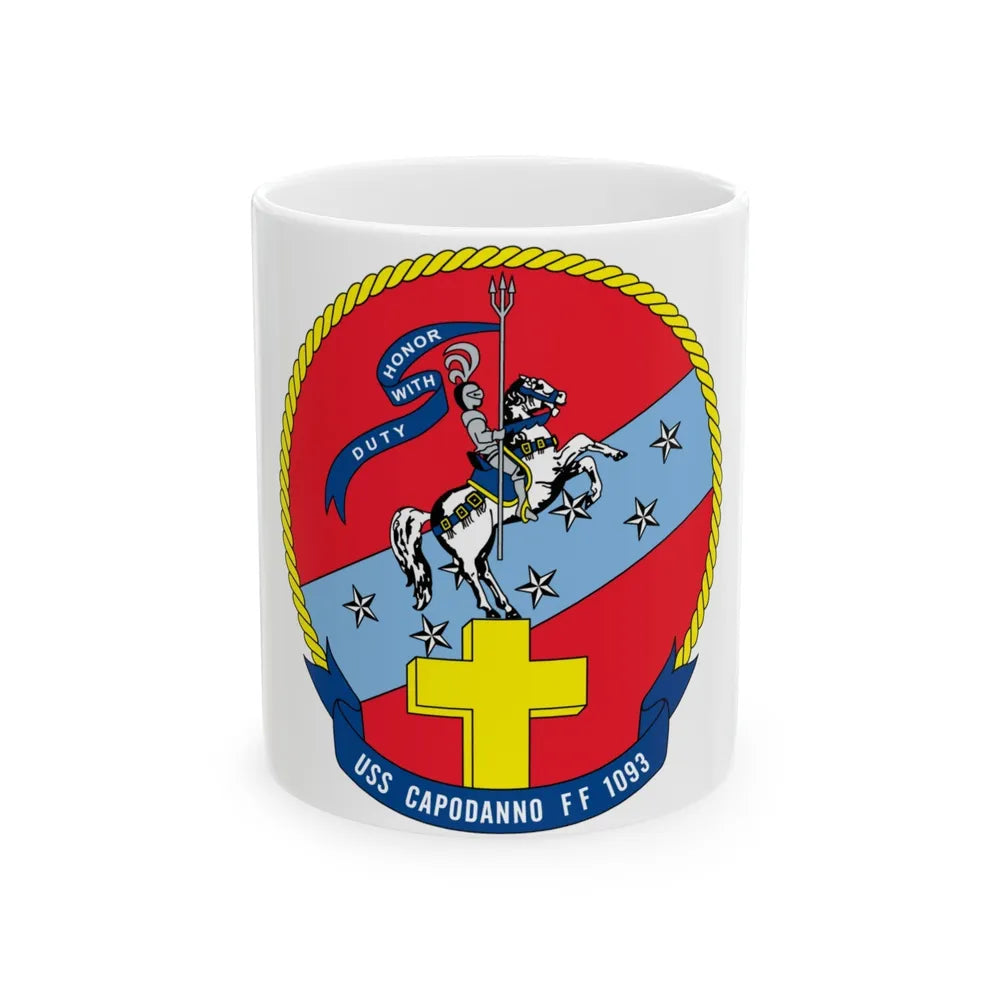 USS Capodanno FF 1093 (U.S. Navy) White Coffee Mug-11oz-Go Mug Yourself