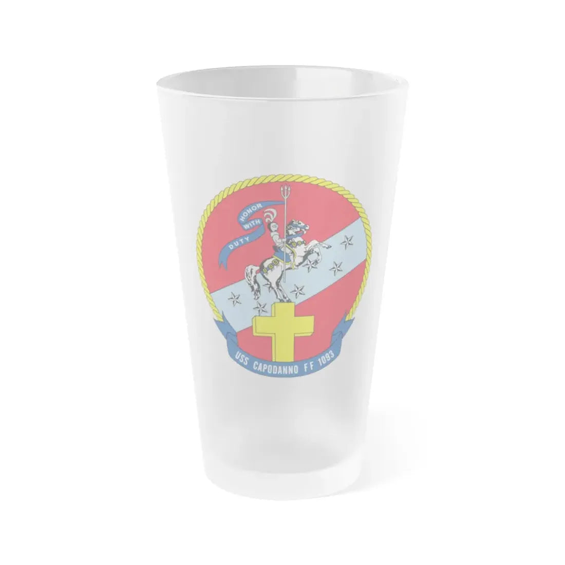 USS Capodanno FF 1093 (U.S. Navy) Frosted Pint Glass 16oz Default Title - Go Mug Yourself