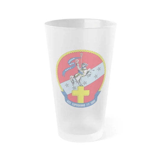 USS Capodanno FF 1093 (U.S. Navy) Frosted Pint Glass 16oz Default Title - Go Mug Yourself