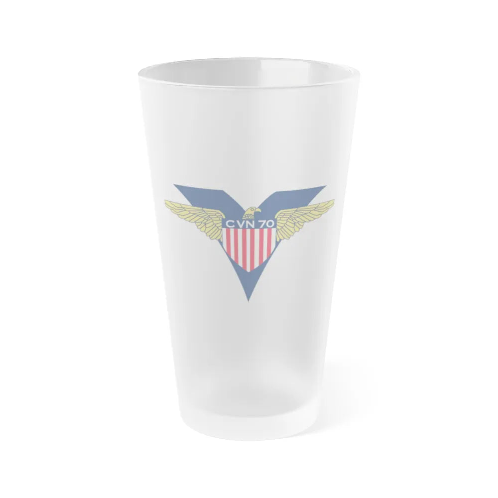 USS Carl Vinson CVN 70 CHUCKY V2 (U.S. Navy) Frosted Pint Glass 16oz-Go Mug Yourself