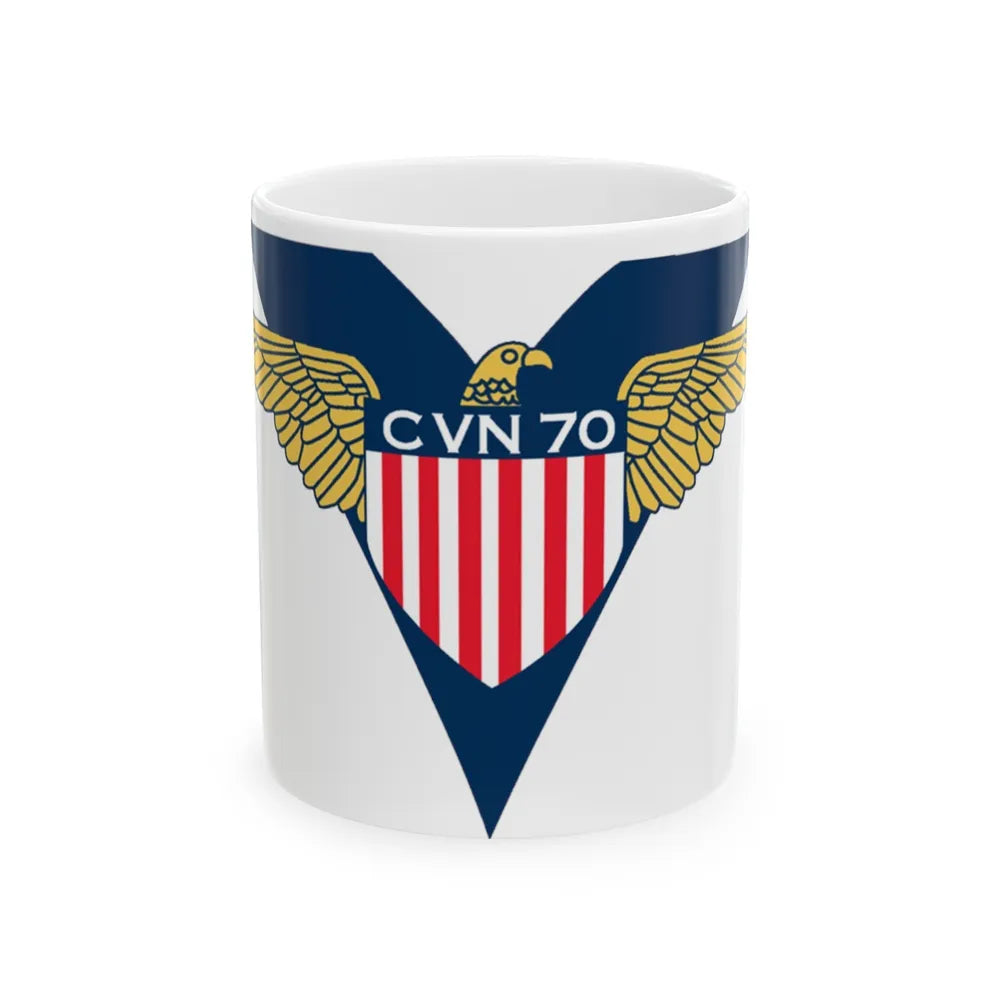 USS Carl Vinson CVN 70 CHUCKY V2 (U.S. Navy) White Coffee Mug-11oz-Go Mug Yourself