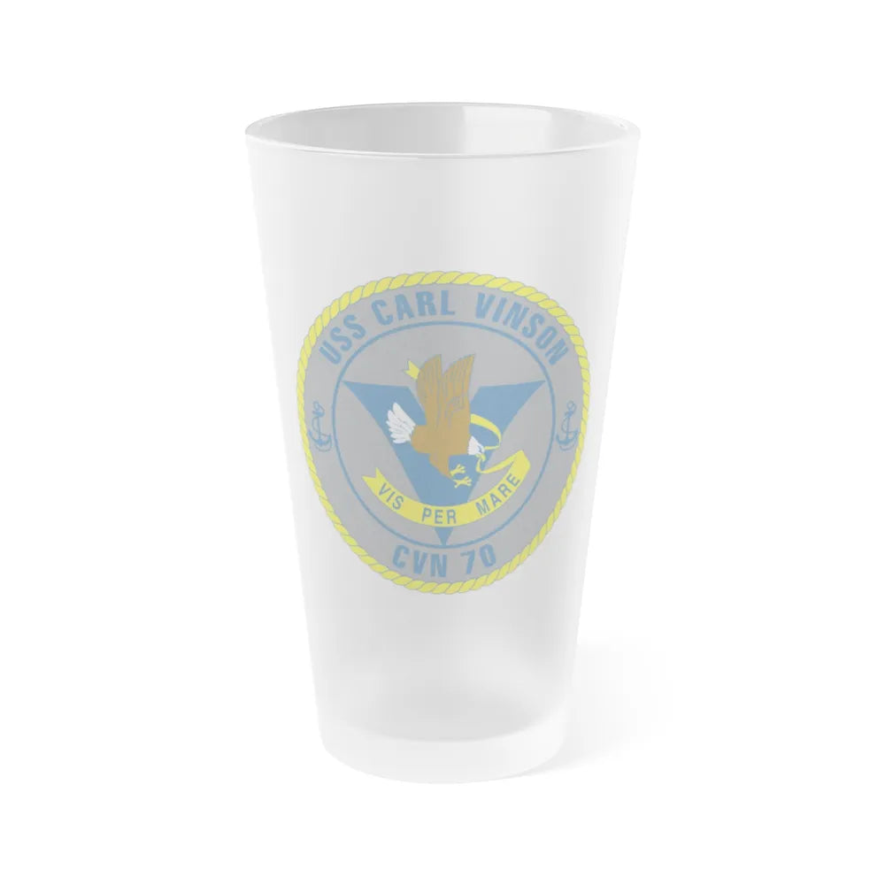 USS Carl Vinson CVN 70 (U.S. Navy) Frosted Pint Glass 16oz-Go Mug Yourself