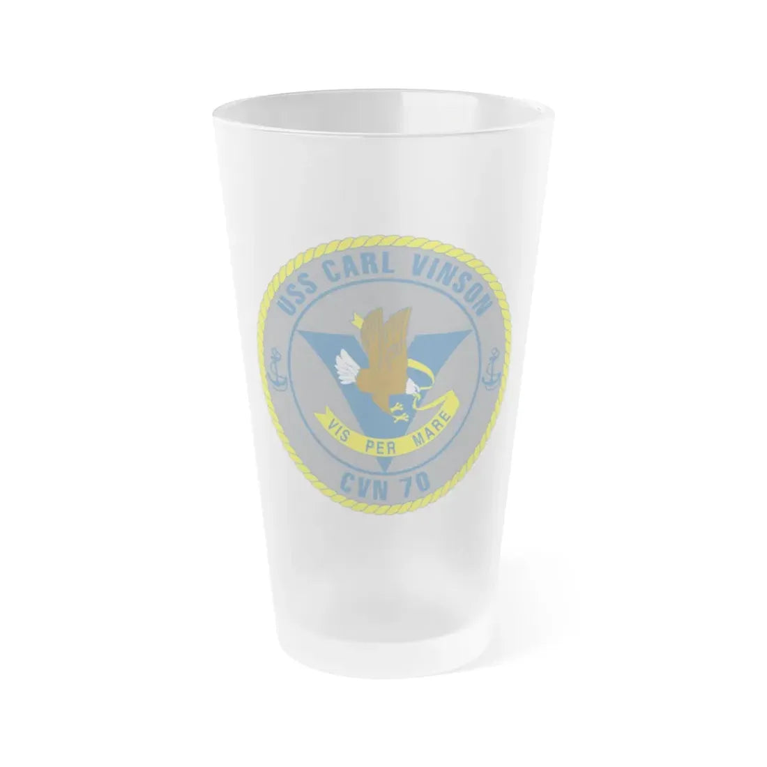 USS Carl Vinson CVN 70 (U.S. Navy) Frosted Pint Glass 16oz Default Title - Go Mug Yourself