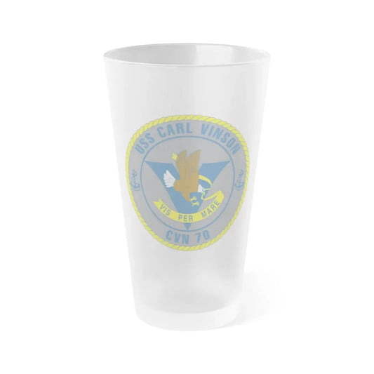 USS Carl Vinson CVN 70 (U.S. Navy) Frosted Pint Glass 16oz Default Title - Go Mug Yourself