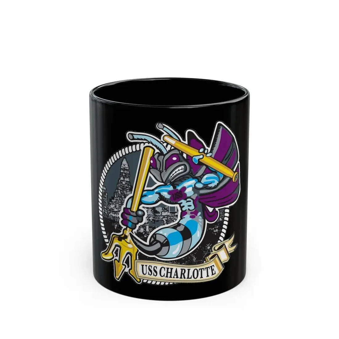 USS Charlotte SSN 766 (U.S. Navy) Black Coffee Mug 11oz - Go Mug Yourself