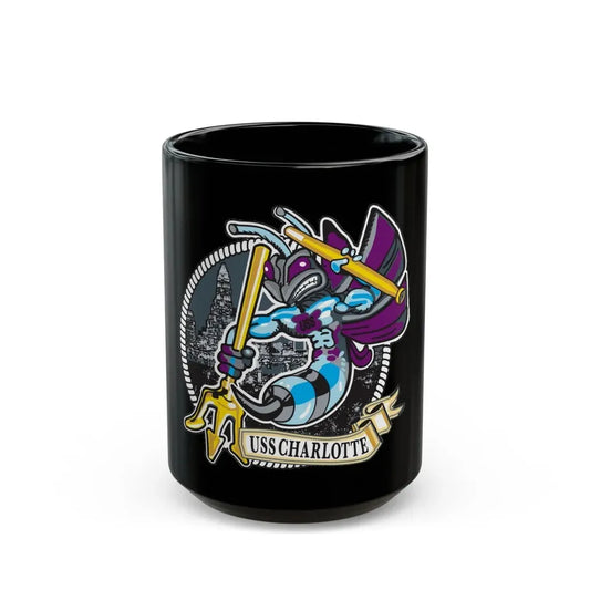 USS Charlotte SSN 766 (U.S. Navy) Black Coffee Mug 15oz - Go Mug Yourself