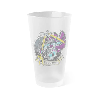 USS Charlotte SSN 766 (U.S. Navy) Frosted Pint Glass 16oz Default Title - Go Mug Yourself