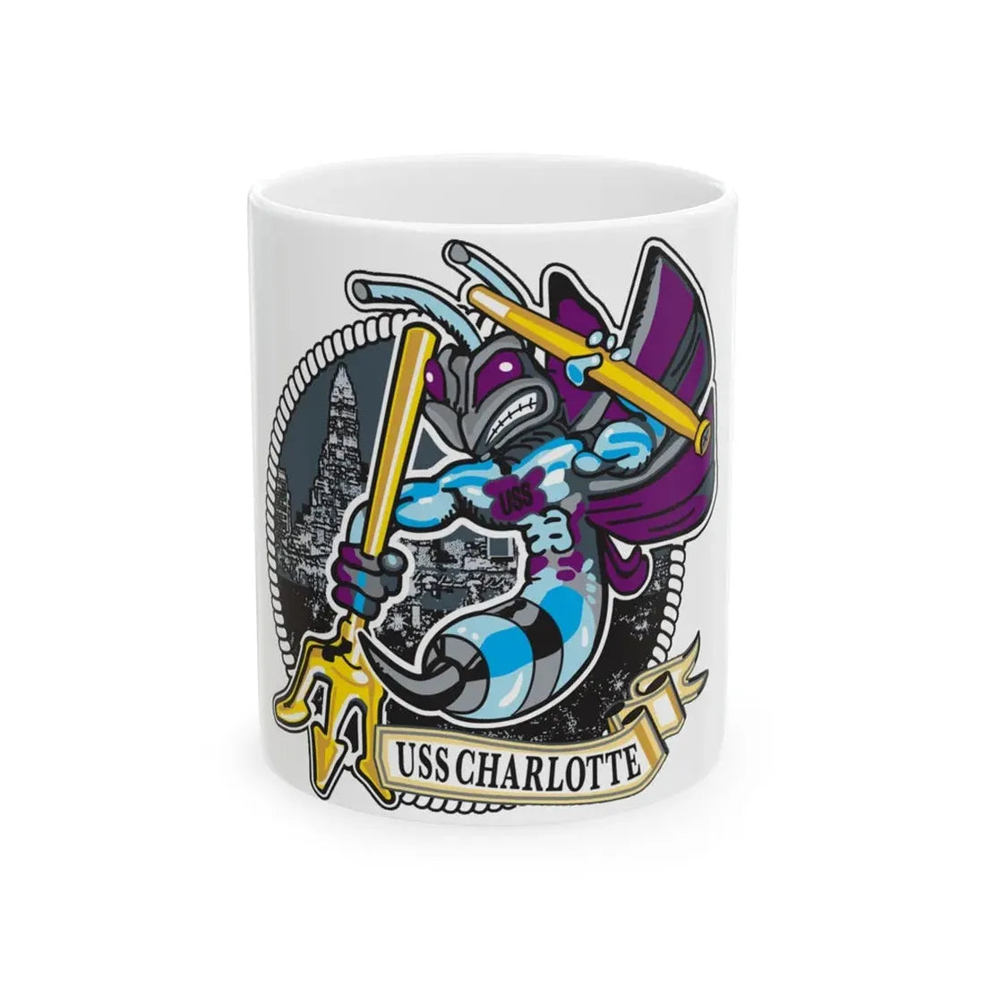 USS Charlotte SSN 766 (U.S. Navy) White Coffee Mug 11oz - Go Mug Yourself