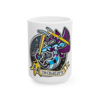 USS Charlotte SSN 766 (U.S. Navy) White Coffee Mug 15oz - Go Mug Yourself