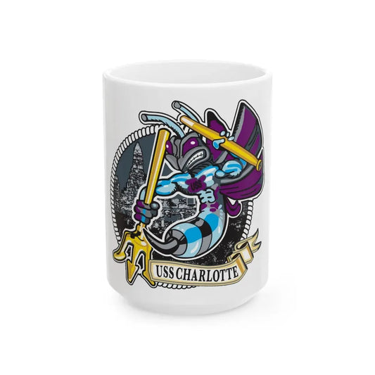 USS Charlotte SSN 766 (U.S. Navy) White Coffee Mug 15oz - Go Mug Yourself