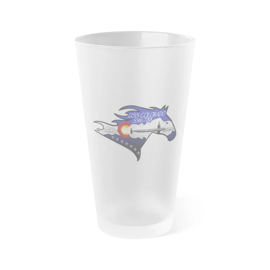 USS Colorado v2 (U.S. Navy) Frosted Pint Glass 16oz-Go Mug Yourself