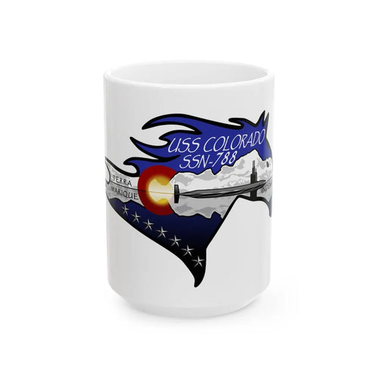 USS Colorado v2 (U.S. Navy) White Coffee Mug-15oz-Go Mug Yourself