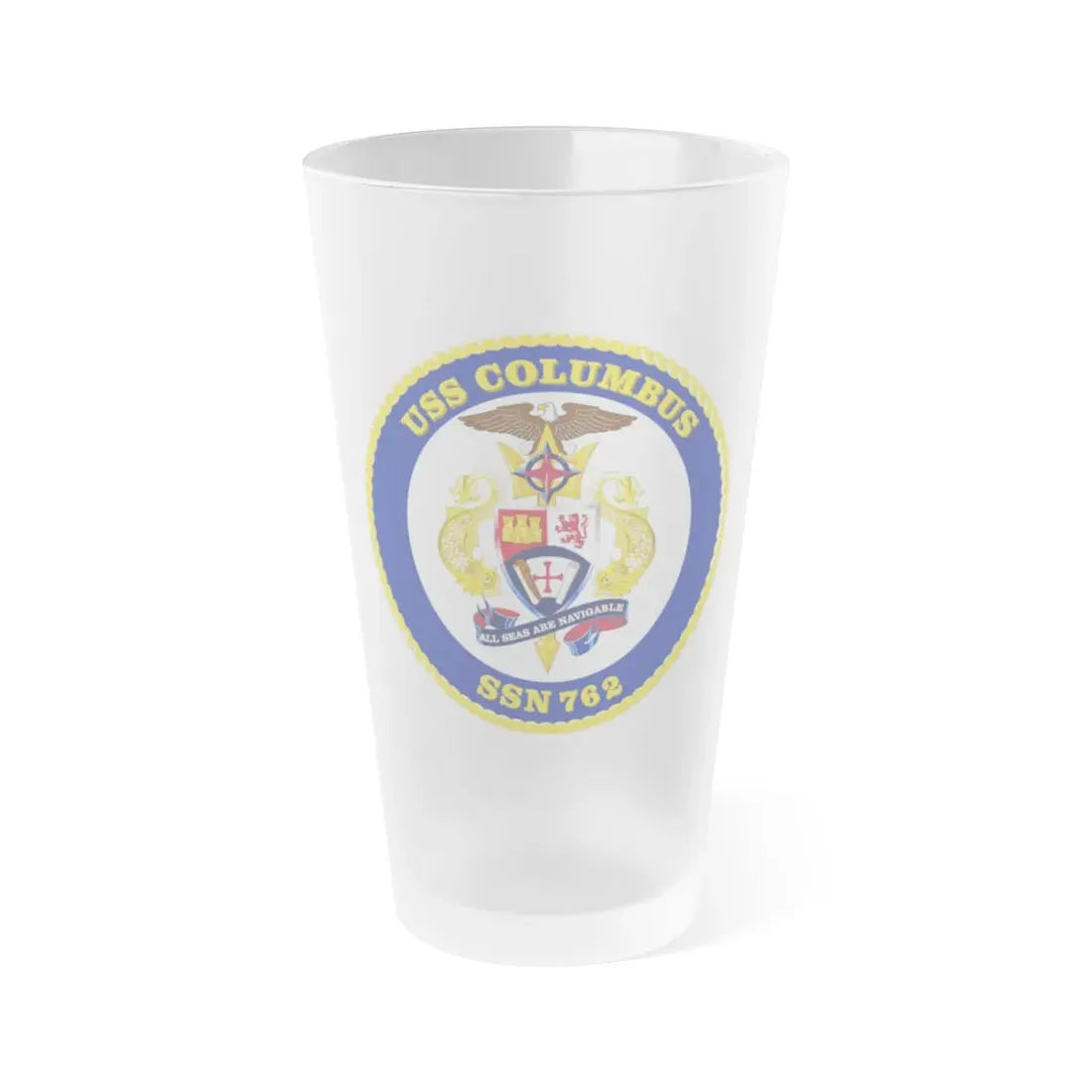 USS Columbus SSN 762 (U.S. Navy) Frosted Pint Glass 16oz Default Title - Go Mug Yourself