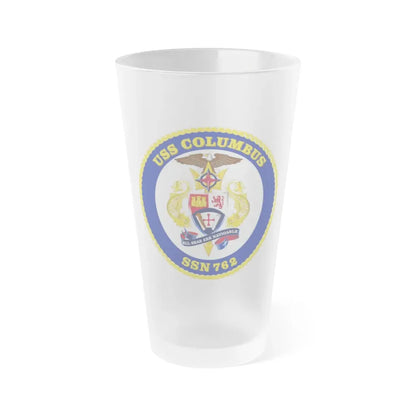 USS Columbus SSN 762 (U.S. Navy) Frosted Pint Glass 16oz Default Title - Go Mug Yourself