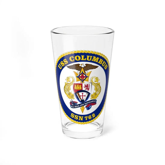 USS Columbus SSN 762 (U.S. Navy) Pint Glass 16oz 16oz - Go Mug Yourself