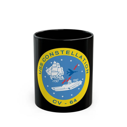 USS Constellation CV 64 (U.S. Navy) Black Coffee Mug-11oz-Go Mug Yourself