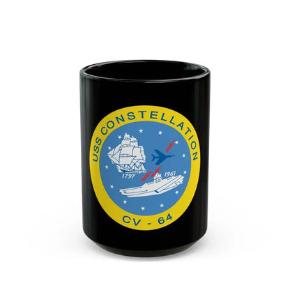 USS Constellation CV 64 (U.S. Navy) Black Coffee Mug 15oz - Go Mug Yourself