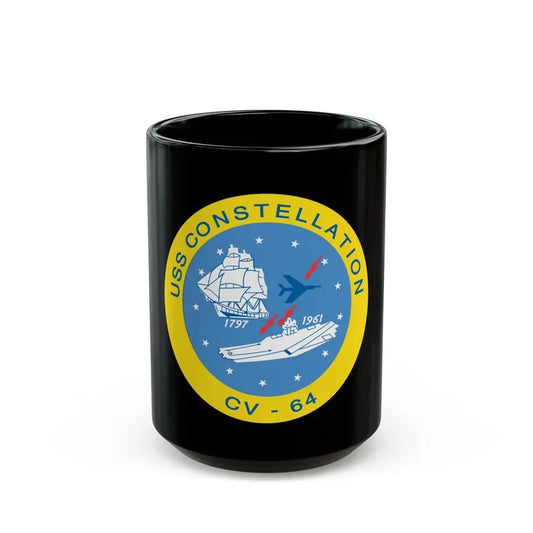 USS Constellation CV 64 (U.S. Navy) Black Coffee Mug 15oz - Go Mug Yourself