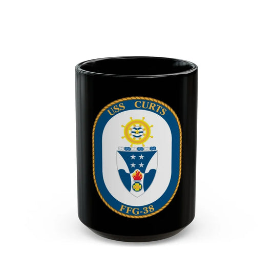 USS Curts FFG 38 (U.S. Navy) Black Coffee Mug-15oz-Go Mug Yourself