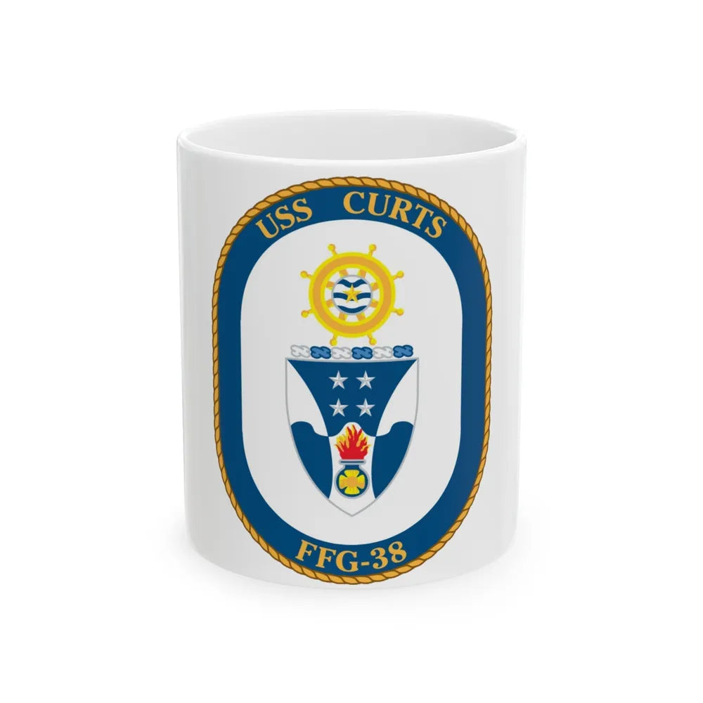 USS Curts FFG 38 (U.S. Navy) White Coffee Mug-11oz-Go Mug Yourself