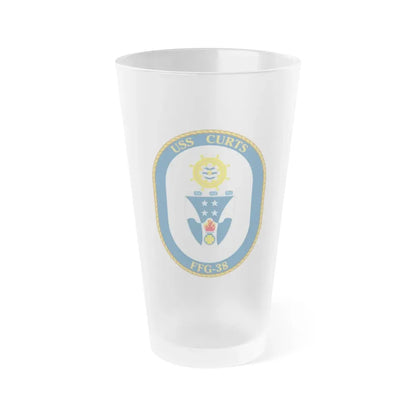USS Curts FFG 38 (U.S. Navy) Frosted Pint Glass 16oz Default Title - Go Mug Yourself