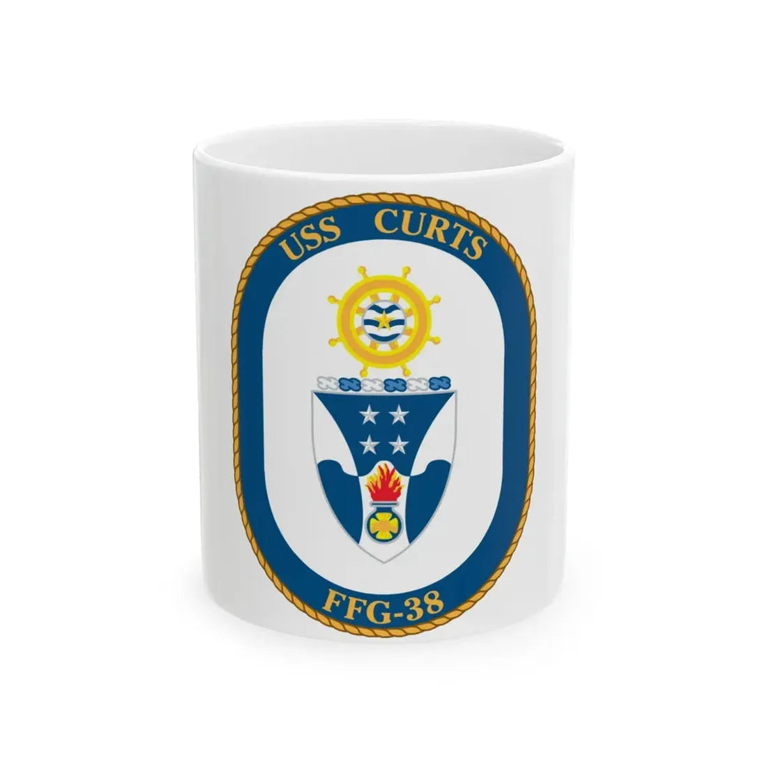 USS Curts FFG 38 (U.S. Navy) White Coffee Mug 11oz - Go Mug Yourself
