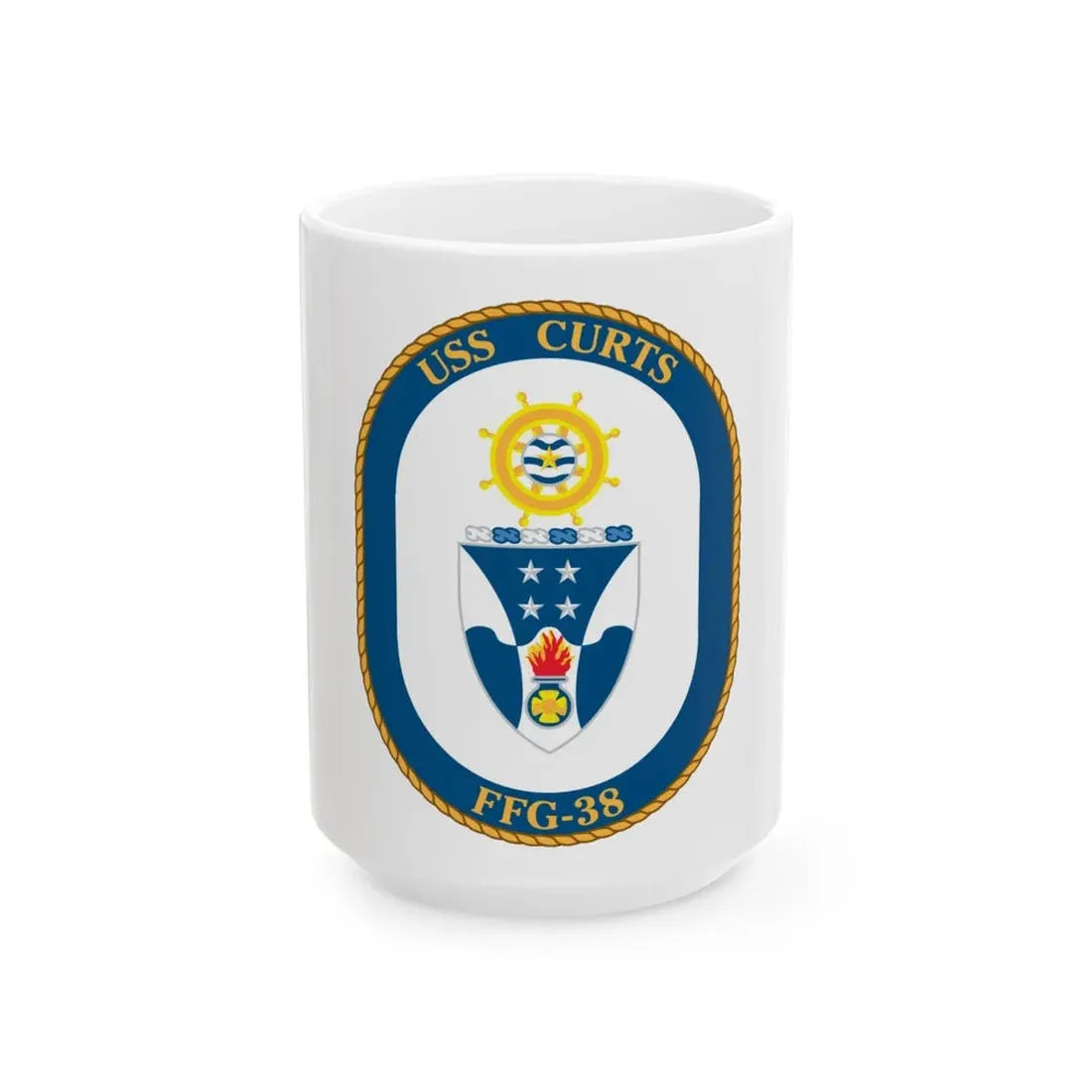 USS Curts FFG 38 (U.S. Navy) White Coffee Mug 15oz - Go Mug Yourself