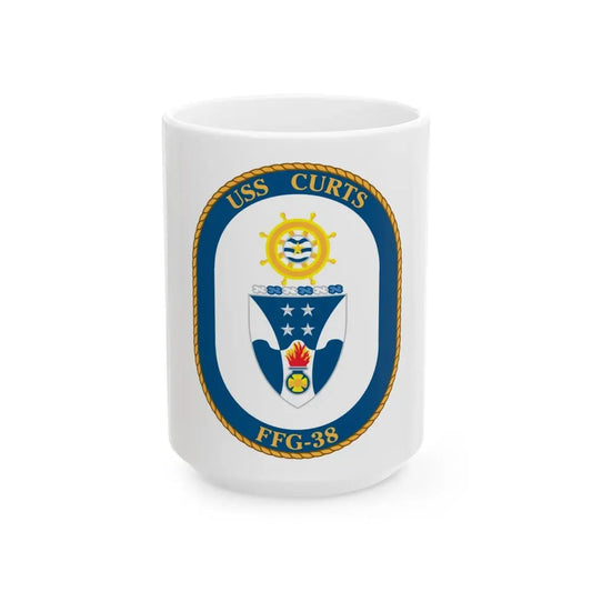 USS Curts FFG 38 (U.S. Navy) White Coffee Mug 15oz - Go Mug Yourself