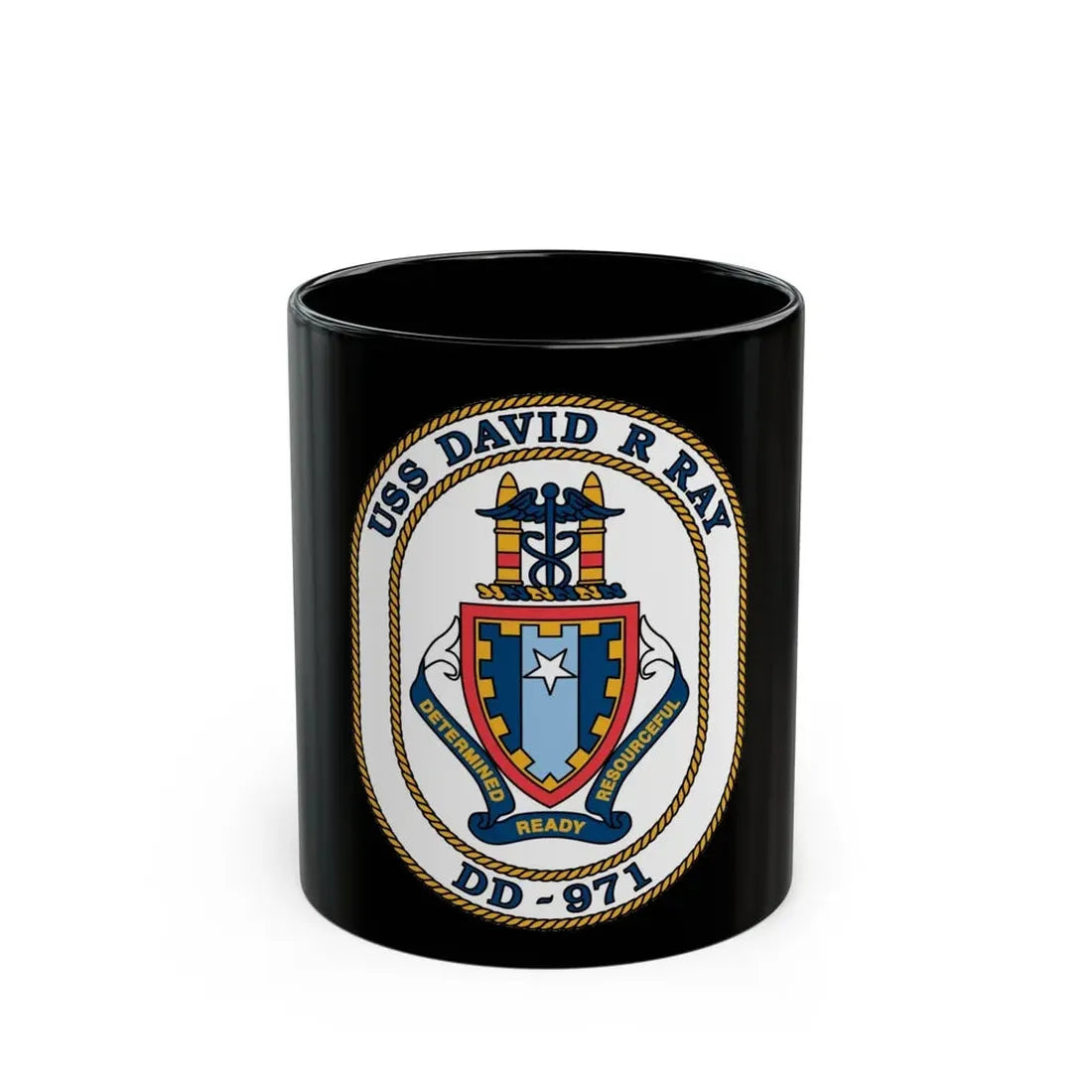 USS David R Ray DD 971 (U.S. Navy) Black Coffee Mug 11oz - Go Mug Yourself