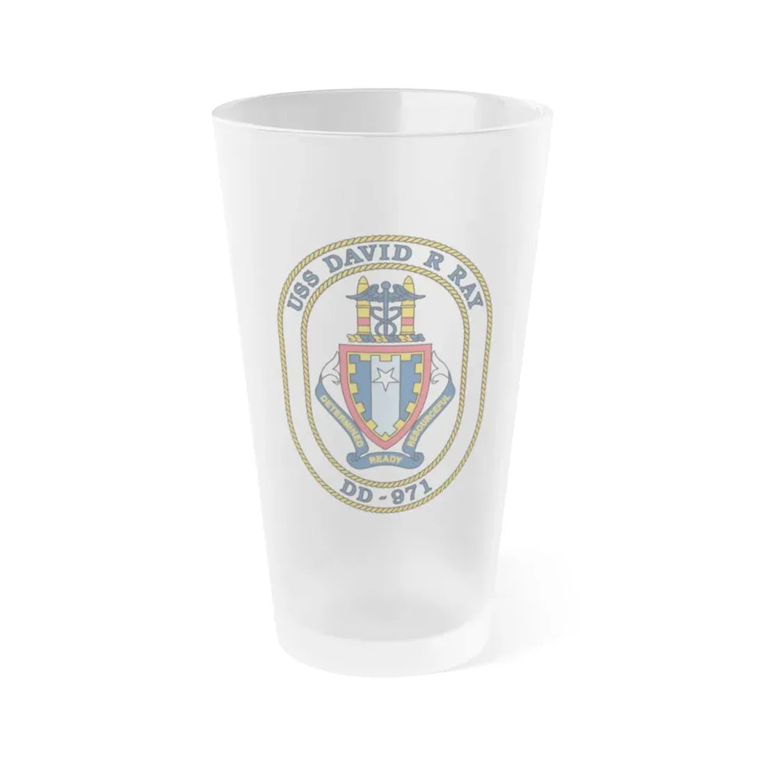 USS David R Ray DD 971 (U.S. Navy) Frosted Pint Glass 16oz Default Title - Go Mug Yourself