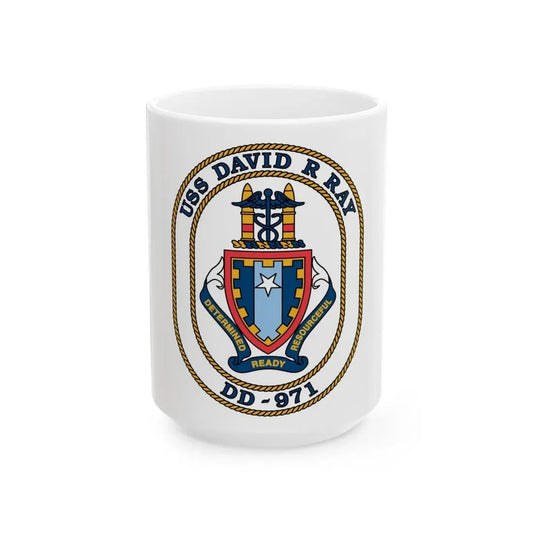 USS David R Ray DD 971 (U.S. Navy) White Coffee Mug 15oz - Go Mug Yourself