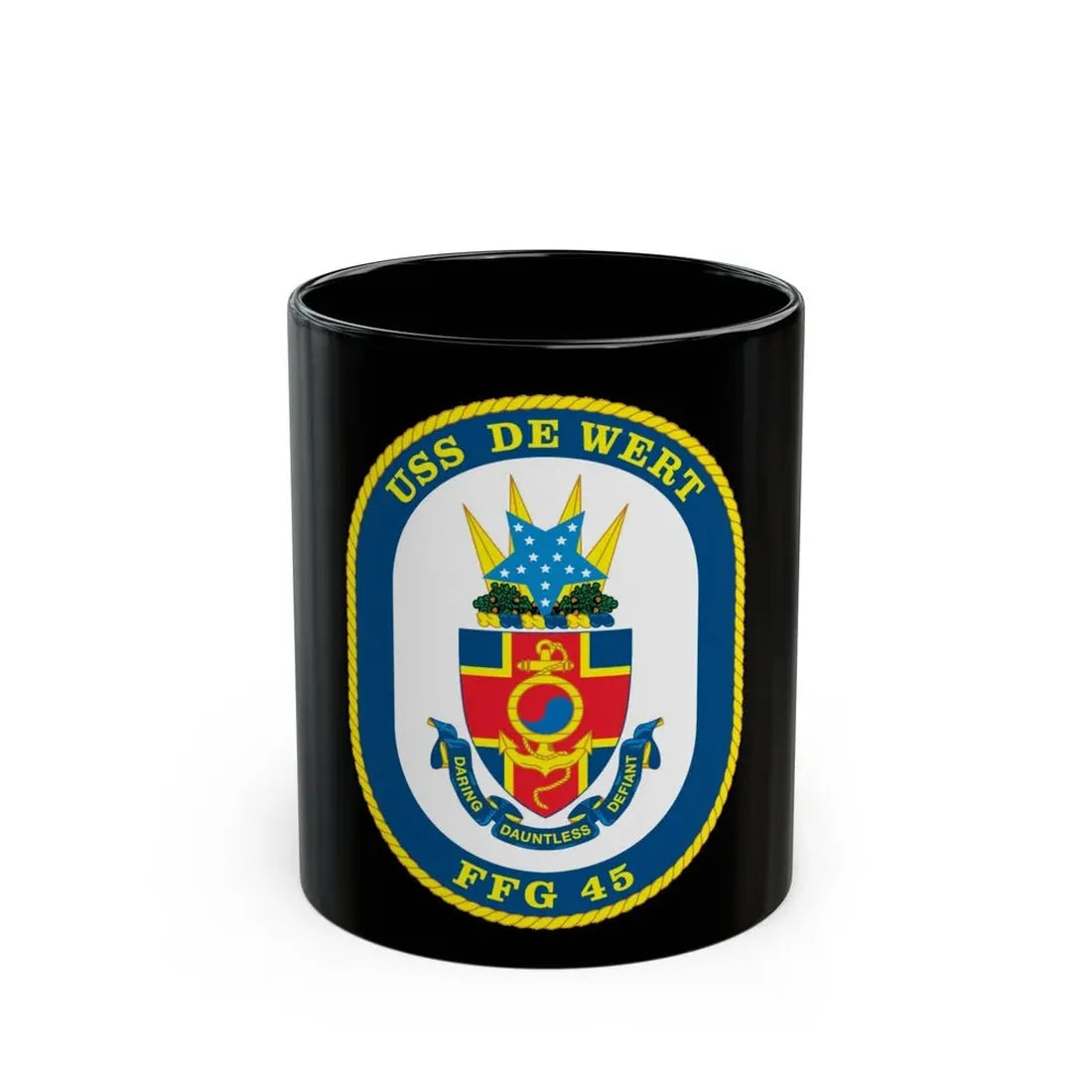 USS De Wert FFG 45 (U.S. Navy) Black Coffee Mug 11oz - Go Mug Yourself