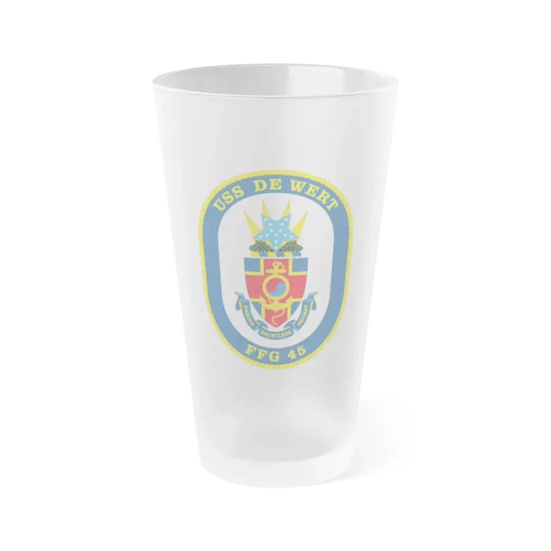 USS De Wert FFG 45 (U.S. Navy) Frosted Pint Glass 16oz Default Title - Go Mug Yourself