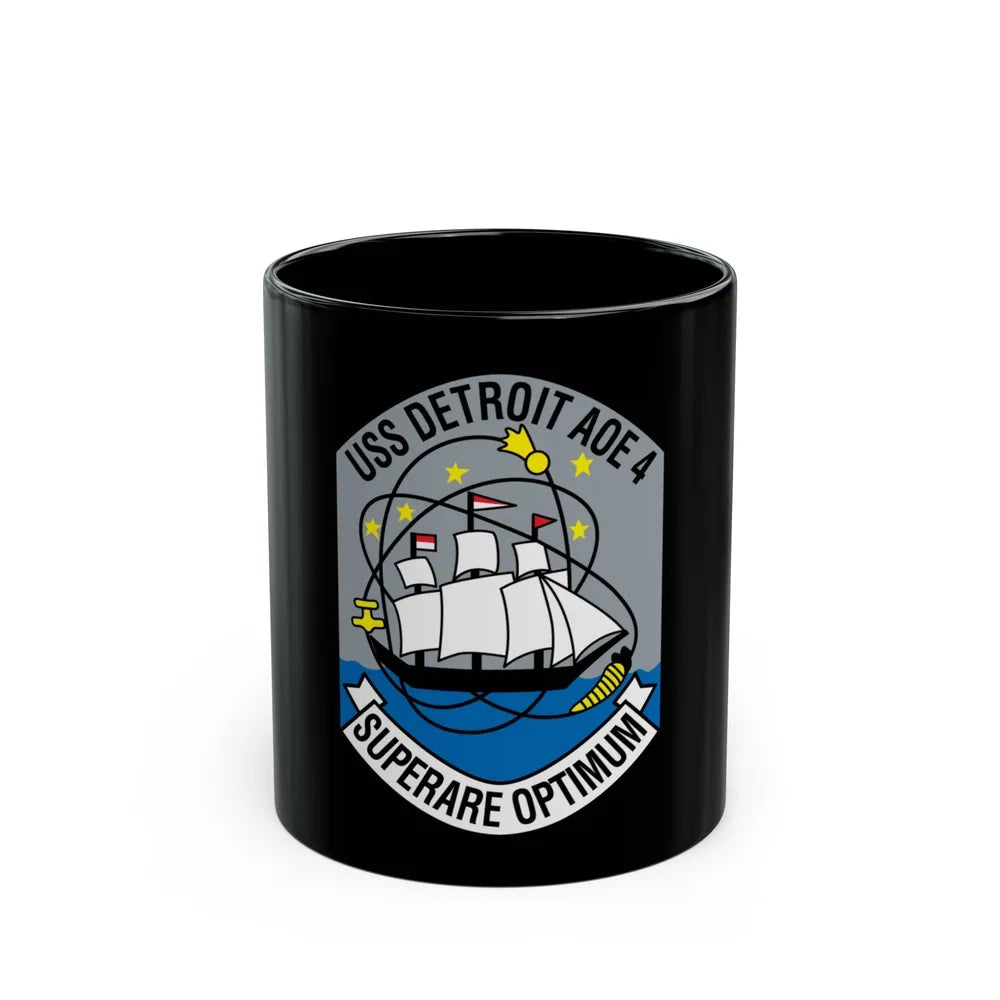 USS Detroit AOE 4 (U.S. Navy) Black Coffee Mug-11oz-Go Mug Yourself