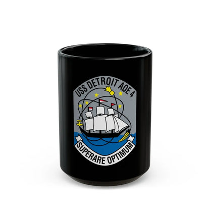 USS Detroit AOE 4 (U.S. Navy) Black Coffee Mug-15oz-Go Mug Yourself