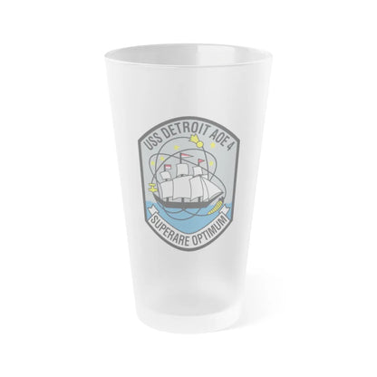 USS Detroit AOE 4 (U.S. Navy) Frosted Pint Glass 16oz-Go Mug Yourself