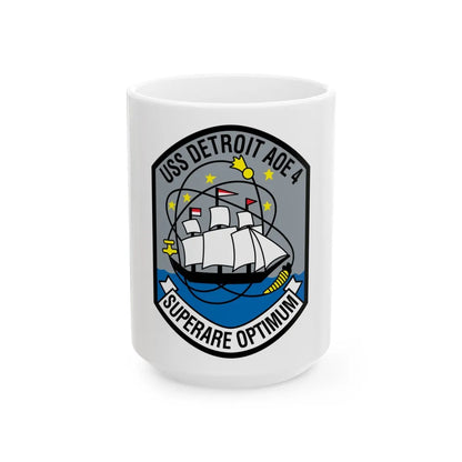 USS Detroit AOE 4 (U.S. Navy) White Coffee Mug-15oz-Go Mug Yourself