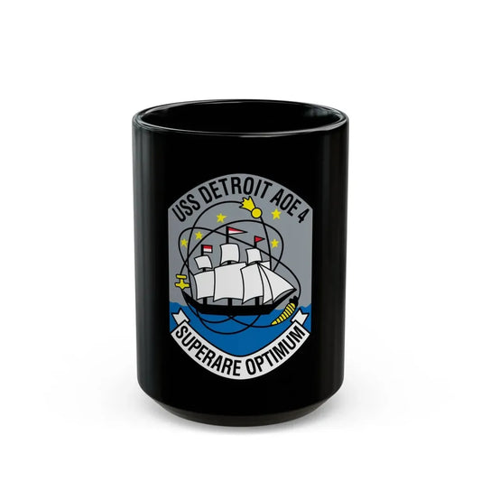 USS Detroit AOE 4 (U.S. Navy) Black Coffee Mug 15oz - Go Mug Yourself