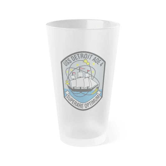 USS Detroit AOE 4 (U.S. Navy) Frosted Pint Glass 16oz Default Title - Go Mug Yourself