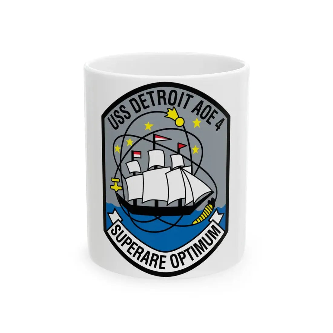 USS Detroit AOE 4 (U.S. Navy) White Coffee Mug 11oz - Go Mug Yourself