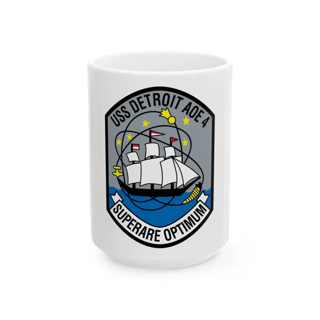 USS Detroit AOE 4 (U.S. Navy) White Coffee Mug 15oz - Go Mug Yourself
