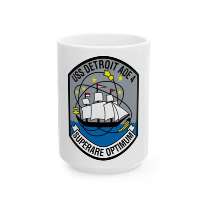 USS Detroit AOE 4 (U.S. Navy) White Coffee Mug 15oz - Go Mug Yourself