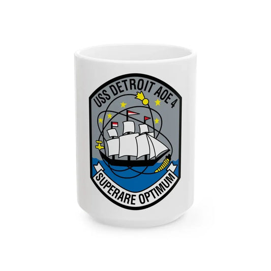 USS Detroit AOE 4 (U.S. Navy) White Coffee Mug 15oz - Go Mug Yourself
