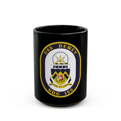 USS Dewey COA (U.S. Navy) Black Coffee Mug-15oz-Go Mug Yourself