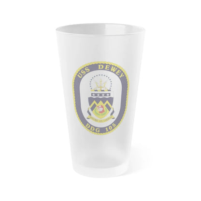 USS Dewey COA (U.S. Navy) Frosted Pint Glass 16oz-Go Mug Yourself