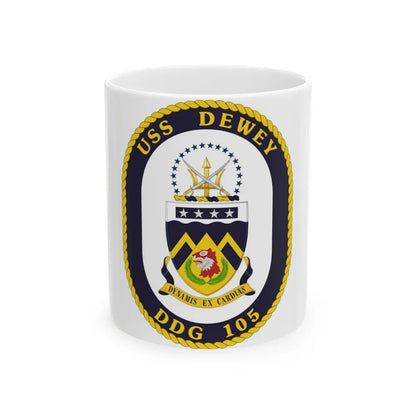 USS Dewey COA (U.S. Navy) White Coffee Mug-11oz-Go Mug Yourself