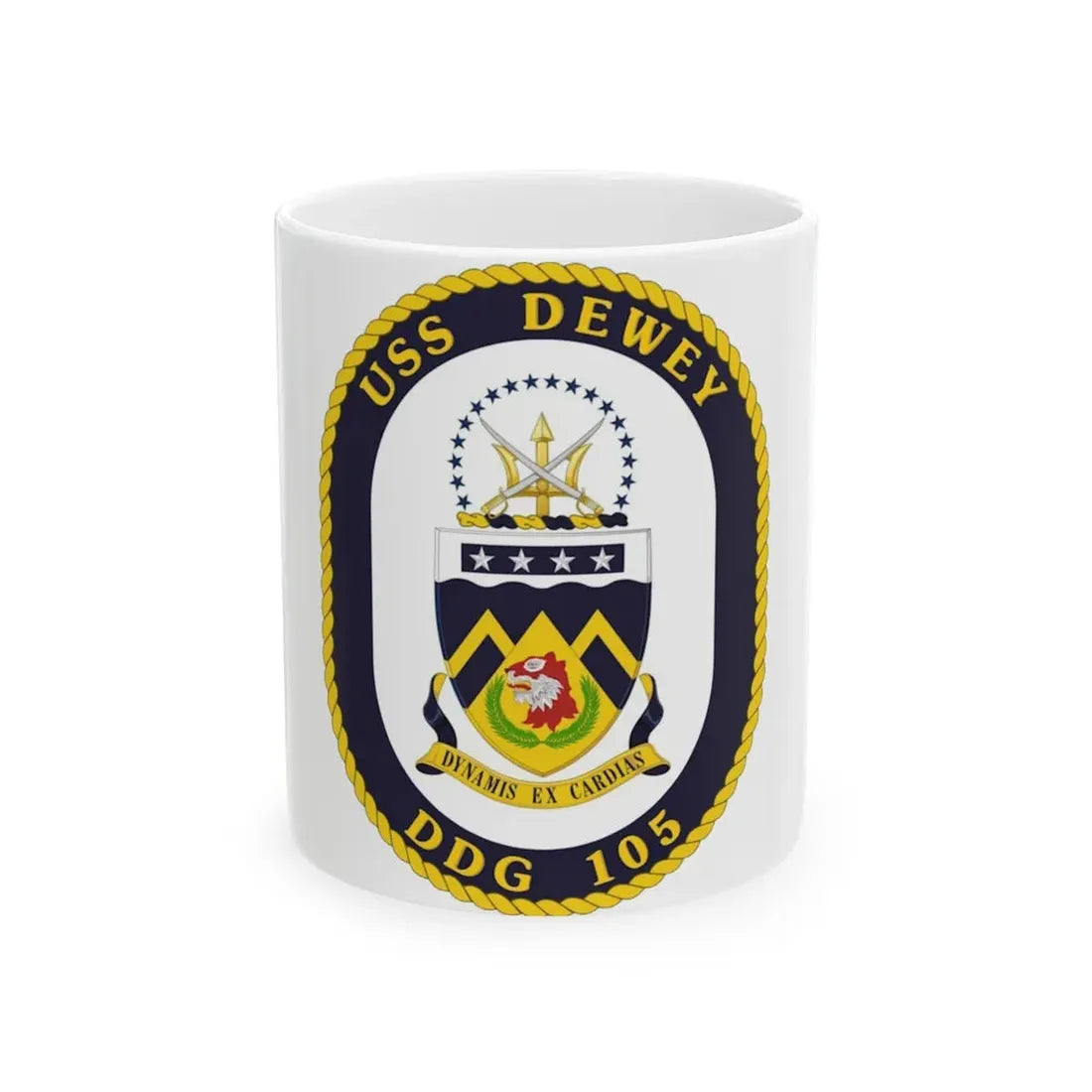 USS Dewey COA (U.S. Navy) White Coffee Mug 11oz - Go Mug Yourself