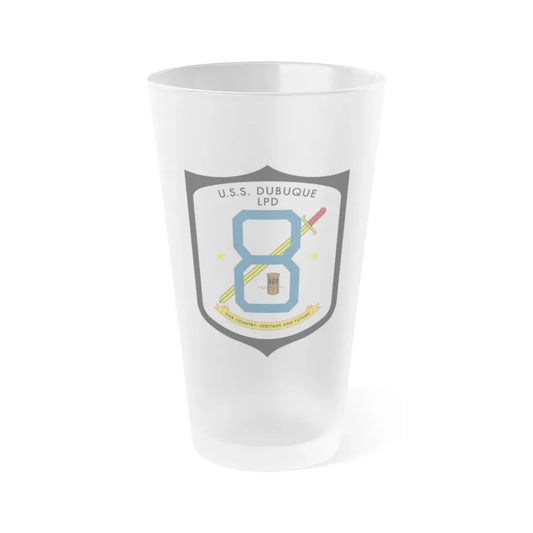 USS Dubuque LPD 8 (U.S. Navy) Frosted Pint Glass 16oz Default Title - Go Mug Yourself